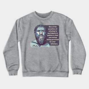 Plato Portrait and Quote Crewneck Sweatshirt